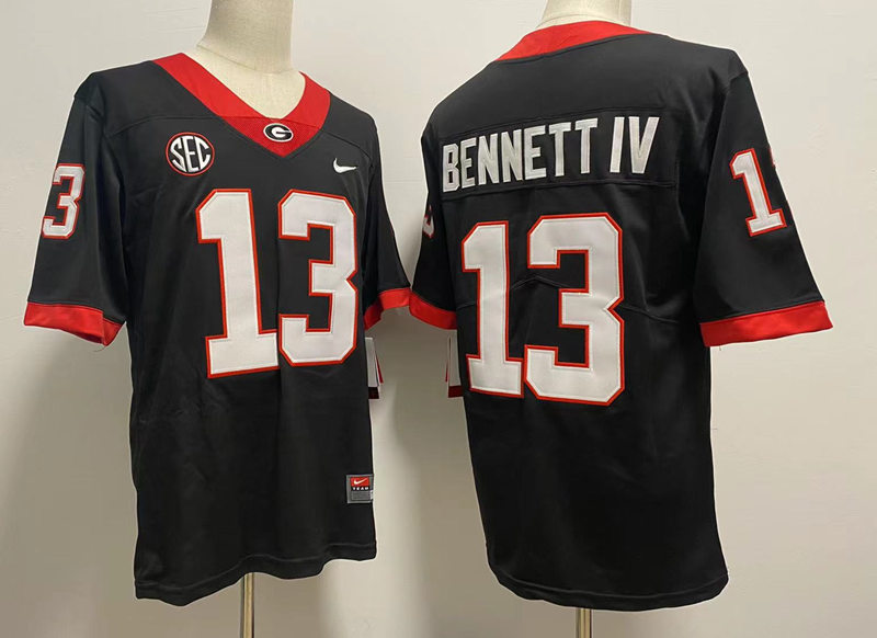 Men's UGA GA Black 2022 team authorized Stetson Bennett #13 official