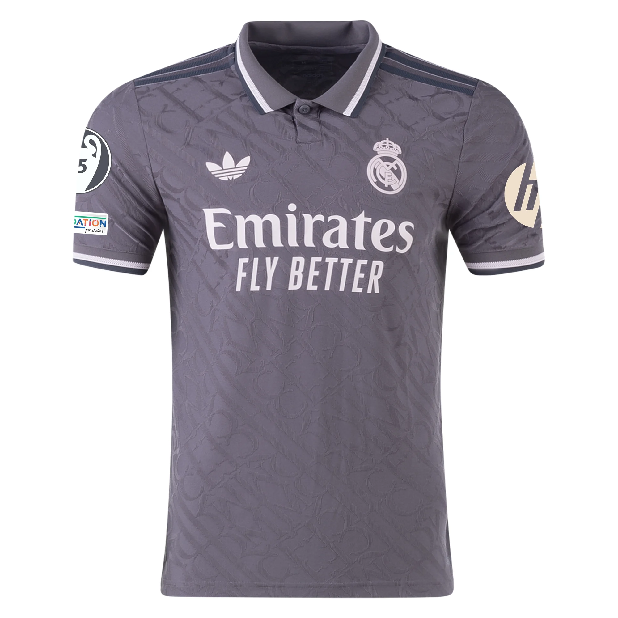 Federico Valverde Real Madrid Authentic Third Football Shirt 24/25 Champions League Charcoal