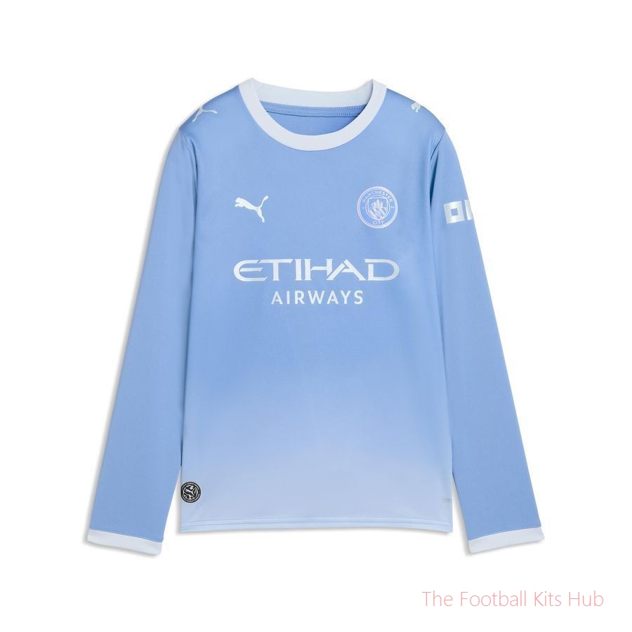 Manchester City Home Shirt 2026/27 Kids Long Sleeves