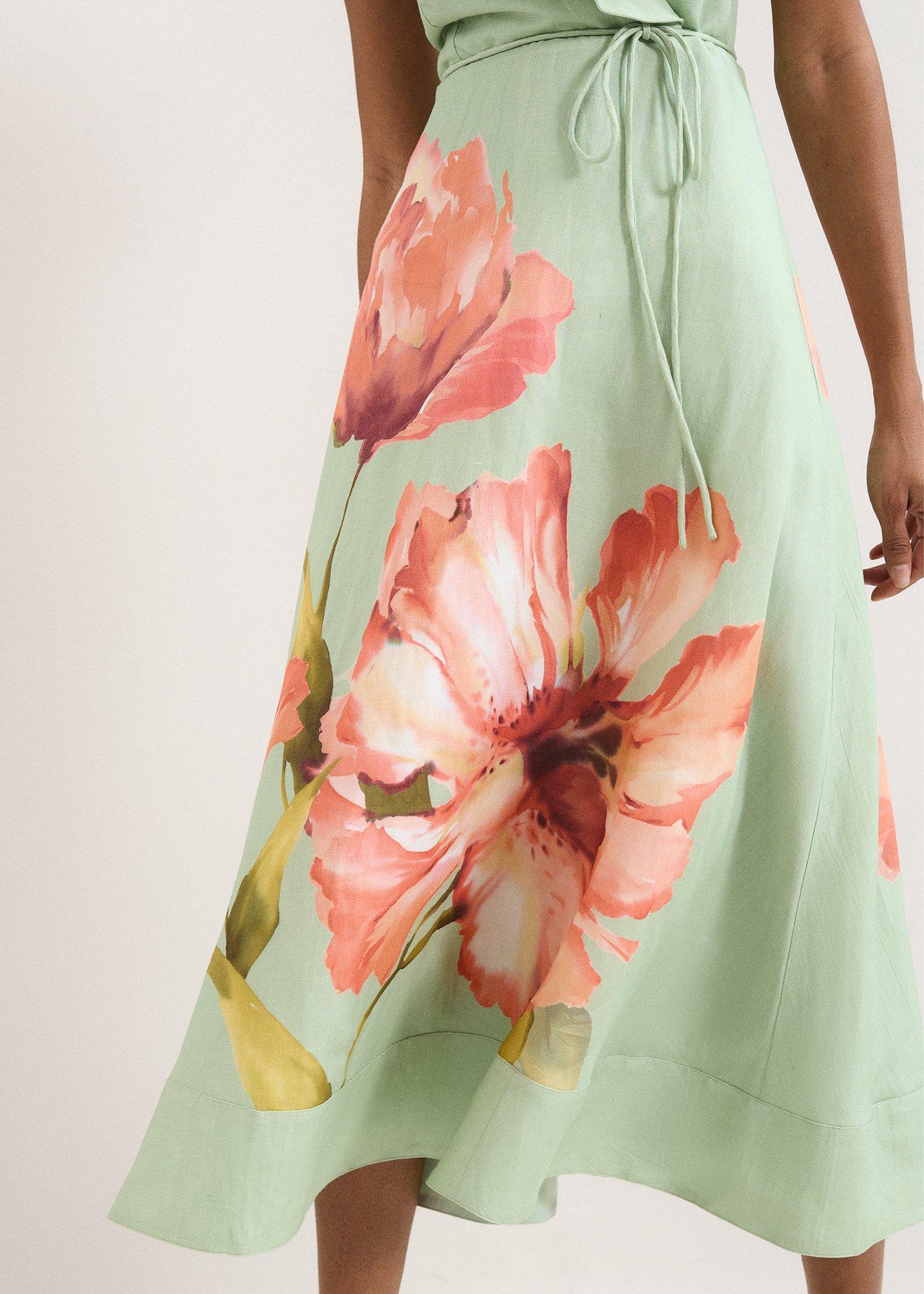 Matilda Green Floral Midi Dress