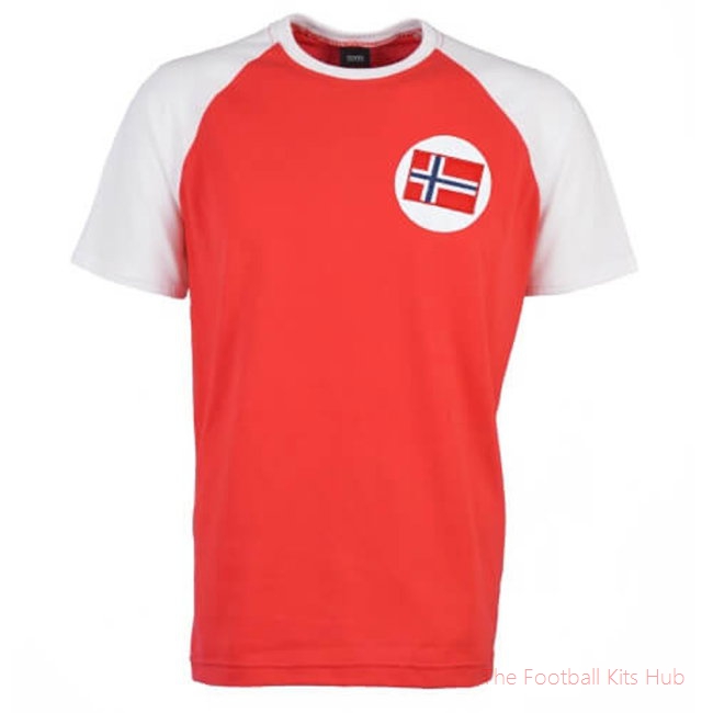 Norway Raglan Sleeve Red/White Retro T-Shirt