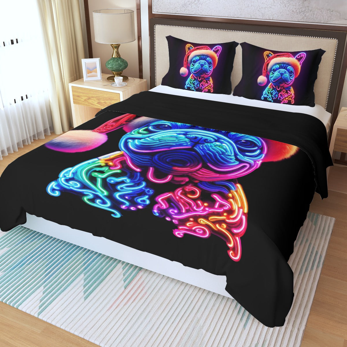 French Bulldog Christimas Vibes Bedding Set Cover Durable Dog Item