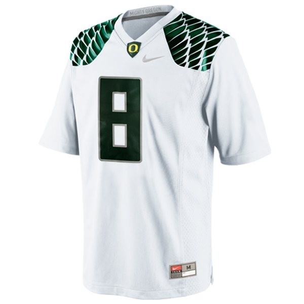 Youth(Kids) Oregon Ducks #8 Marcus Mariota White Nike Jersey