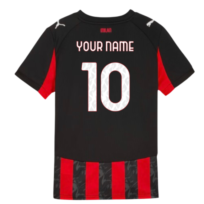 Kids Original 2025-2026 AC Milan Italian League Home Shirt