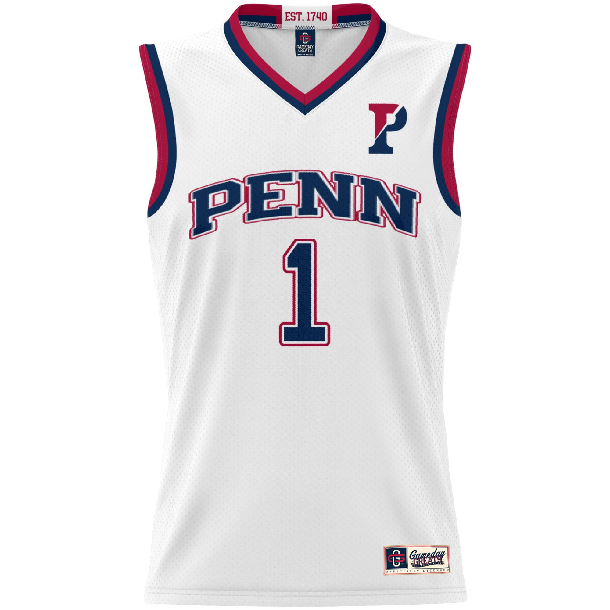 [NJP] Pennsylvania Quakers GameDay Greats Unisex Lightweight Basketball Jersey - White