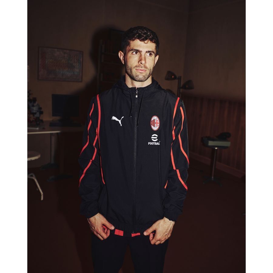 Milan Travel Jacket Pre Match Woven Anthem Puma Jet Black/for All Time