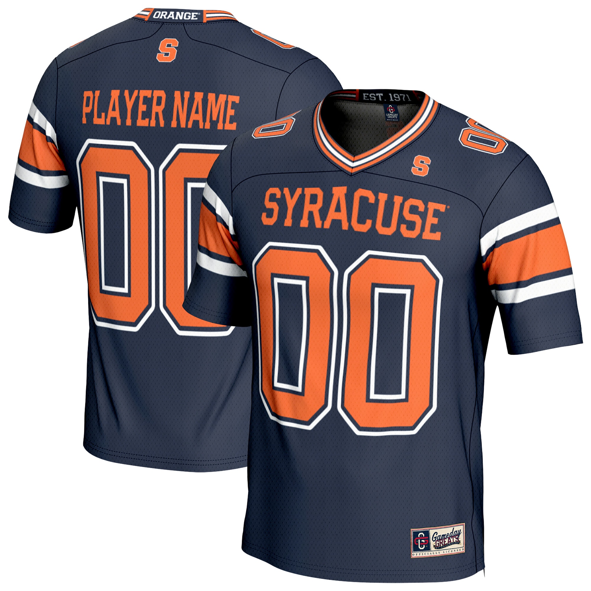 Syracuse Orange GameDay Greats Unisex NIL Pick-A-Player Lightweight Collegiate Football Fashion 2026 Season Football Jersey - Navy
