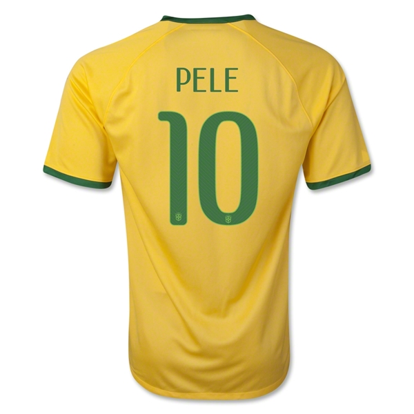 2014 Brazil 10 PELE Home Yellow Jersey Shirt - Official Replica 4812