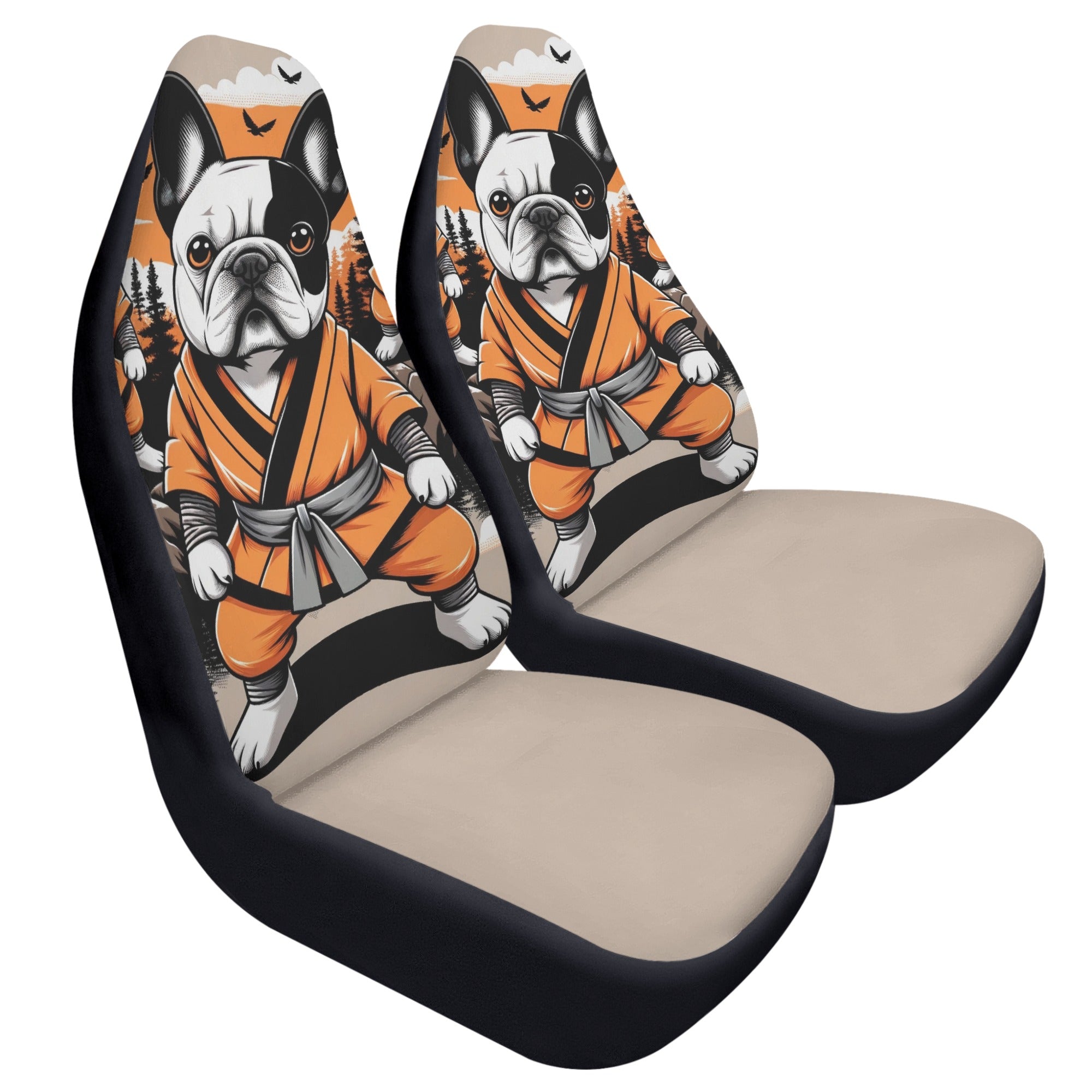 Warrior - Non-slip Car Seat Covers (2 Pcs) For Frenchie Pups