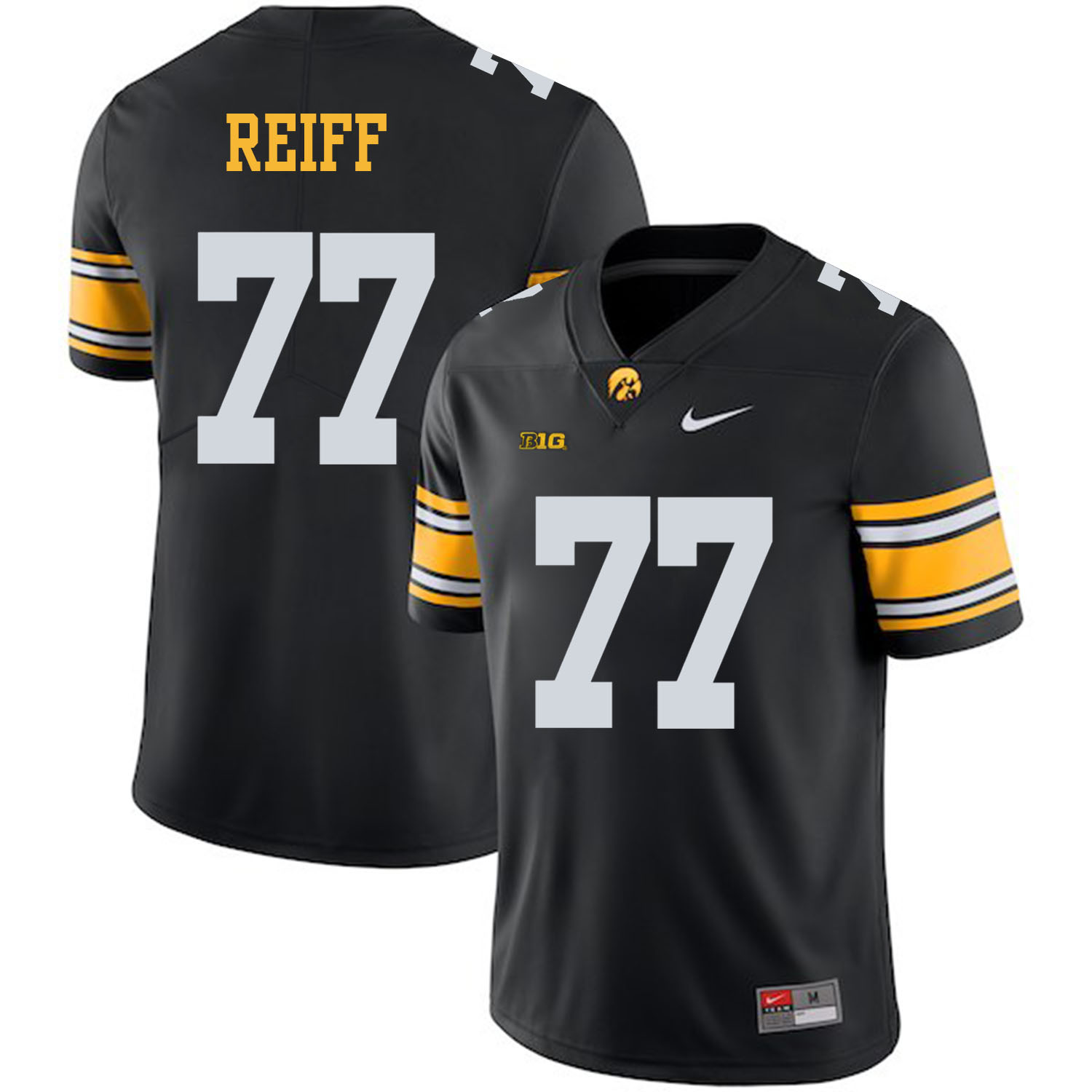 Men's None Black 2024 away jersey Riley Reiff #77 game day Jersey