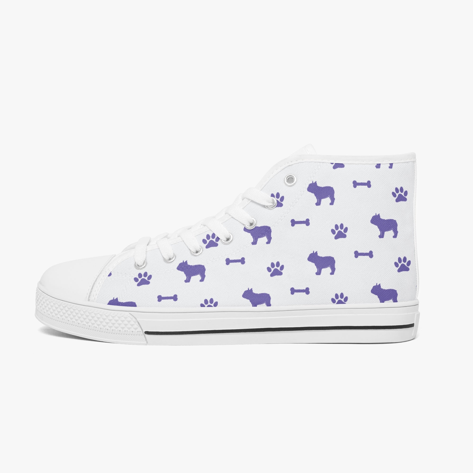French Bulldog Lover Queen Classic High Top Canvas Shoes Casual Footwear