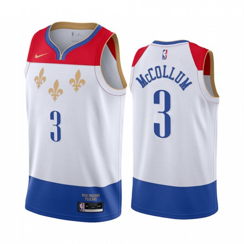 Nike New Orleans Pelicans #3 C.J. McCollum White Youth NBA Swingman 2020-21 City Edition Jersey Youth