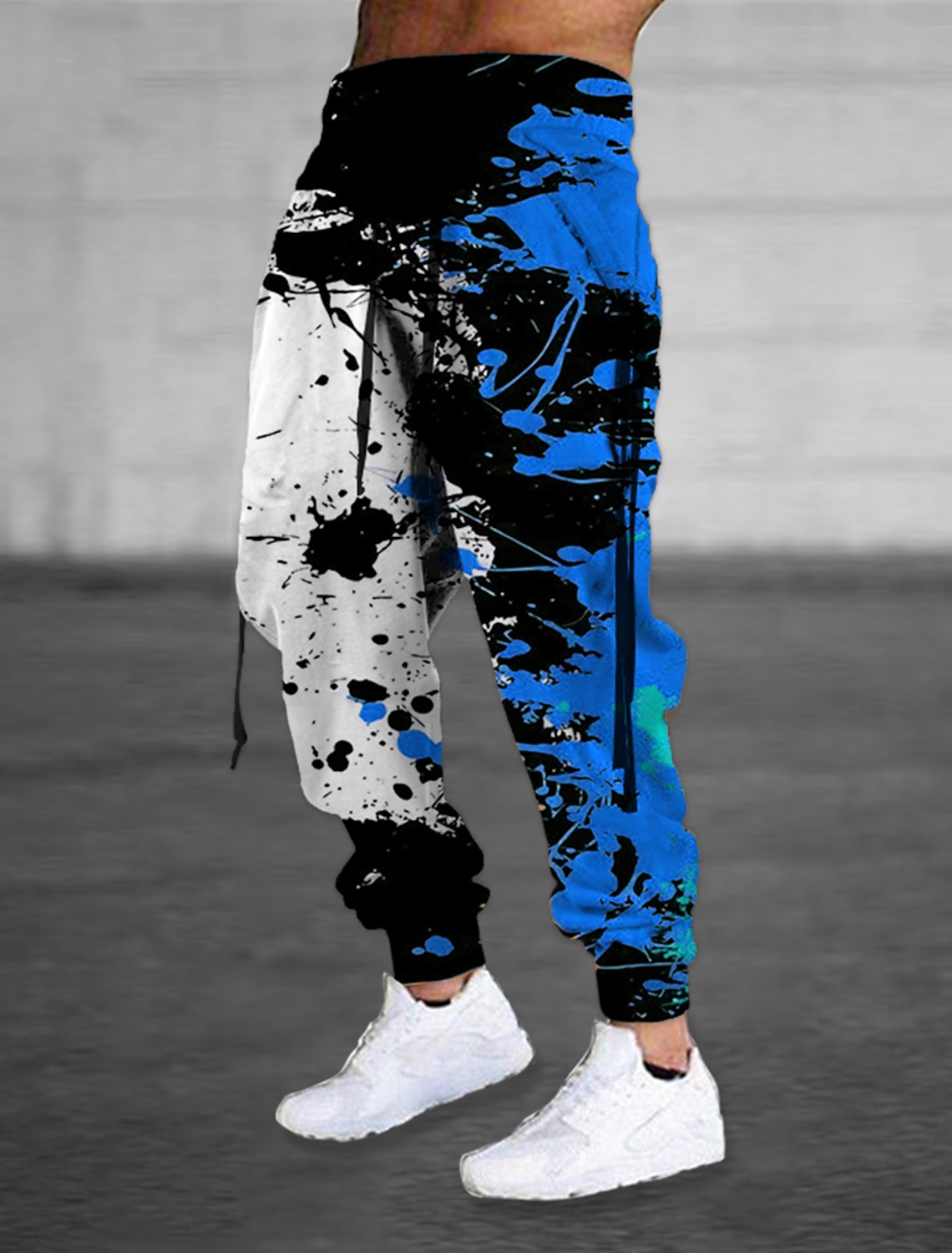 Men's Sweatpants Joggers Trousers Drawstring Side Pockets Elastic Waist Color Block Graphic Prints Comfort Breathable Sports Outdoor Casual Daily Cotton Blend Terry Streetwear Designer Red Blue