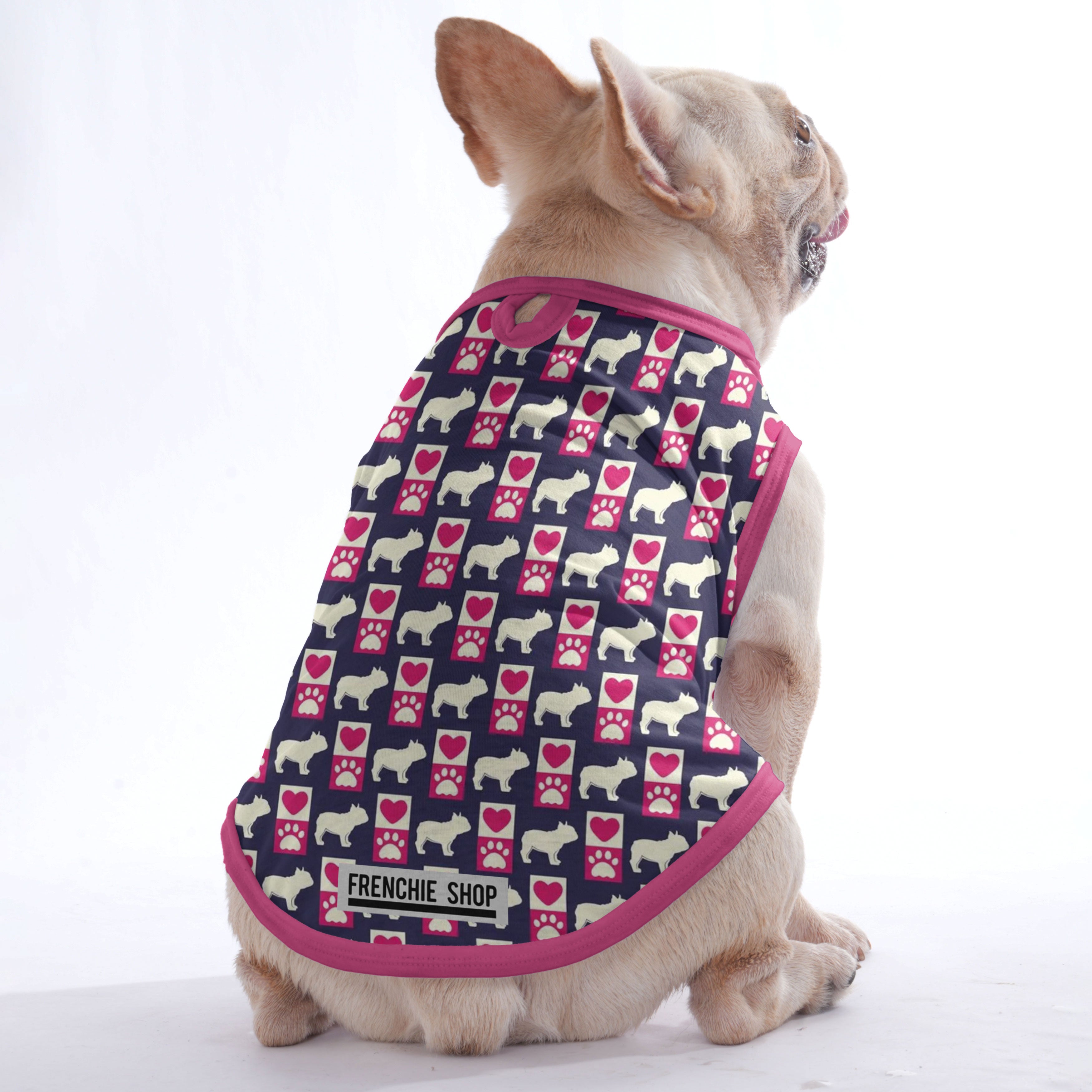 French Bulldog Pink Love Shirt For Frenchies Frenchie Shop Original Durable Dog Item