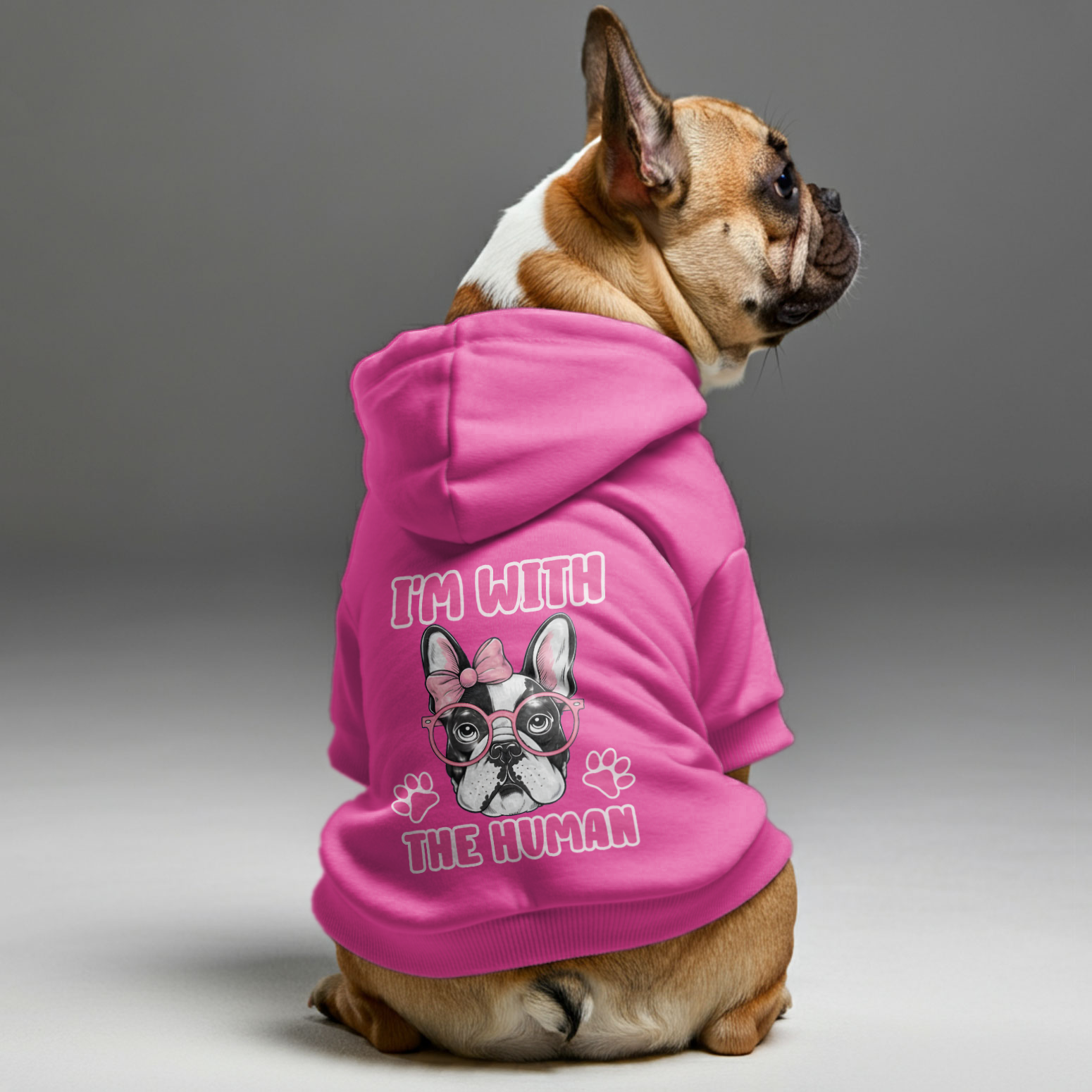 French Bulldog Im With Humman Personalized French Bulldog Hoodies With