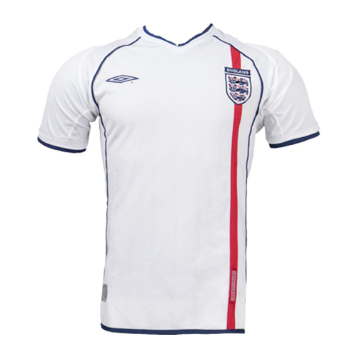 Official 2002 England Home White Retro Soccer Jersey Shirt