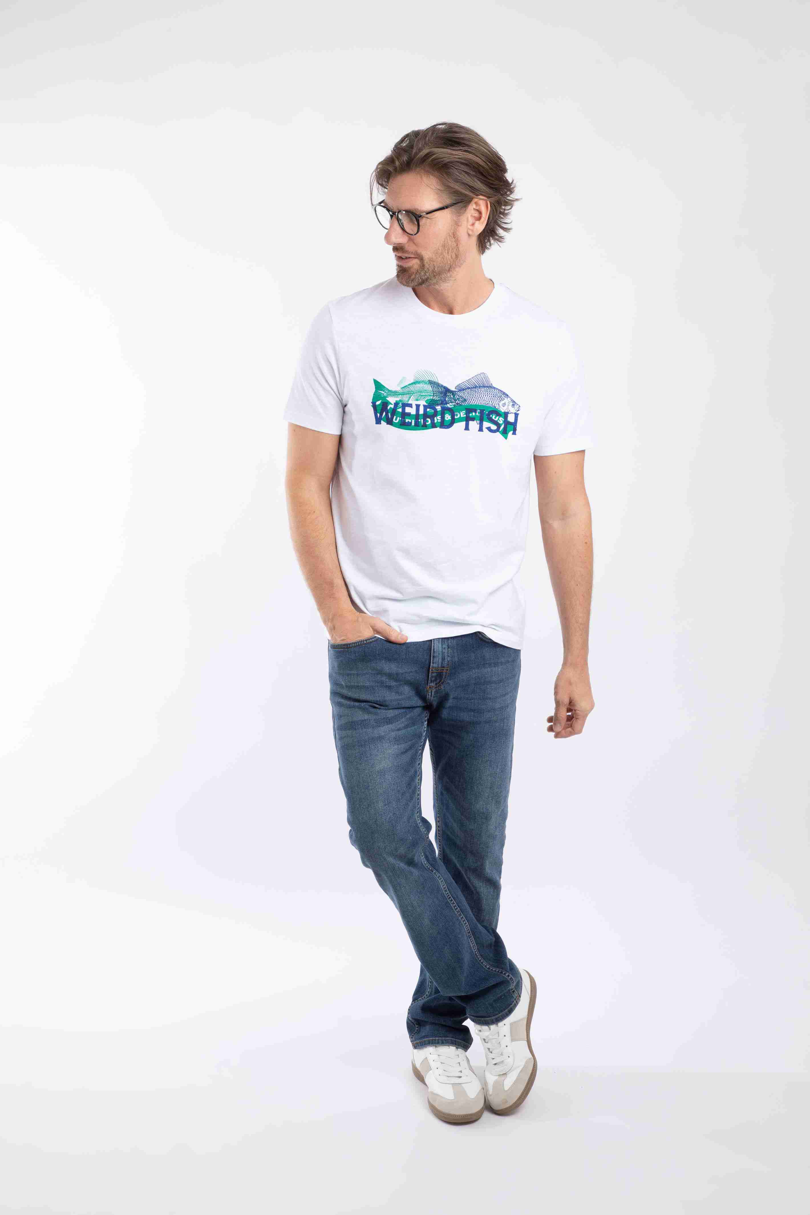 Fishmonger Front Print Graphic T-Shirt White