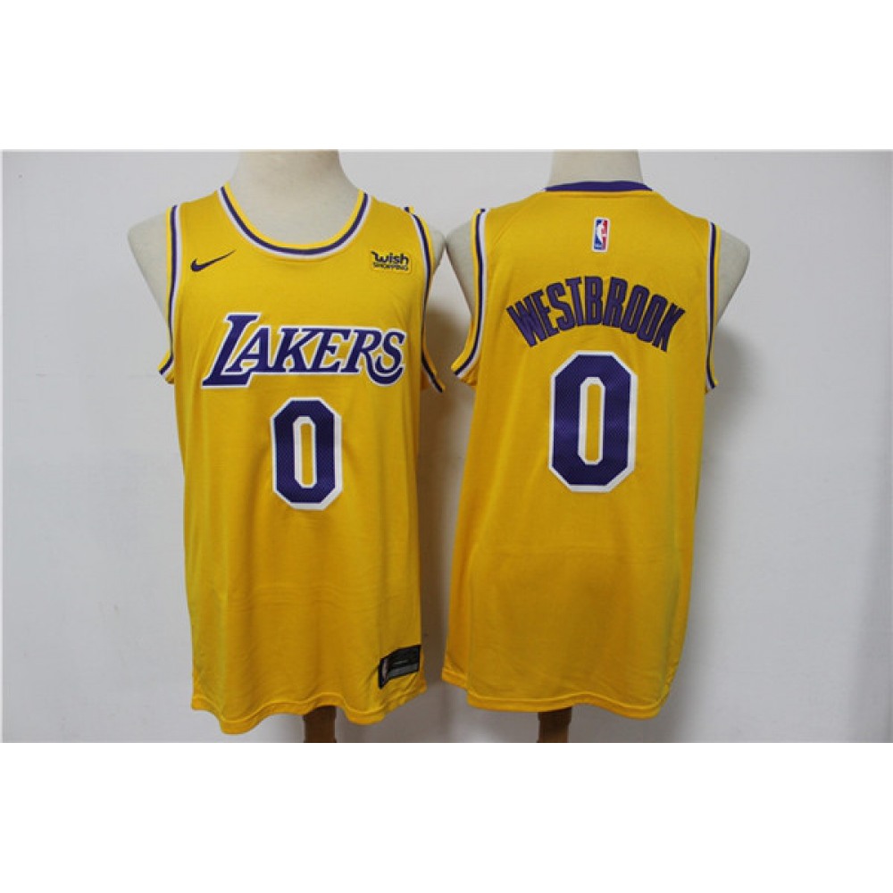 Performance Vintage Men's LA Lakers #0 Russell Yellow Basketball Jersey