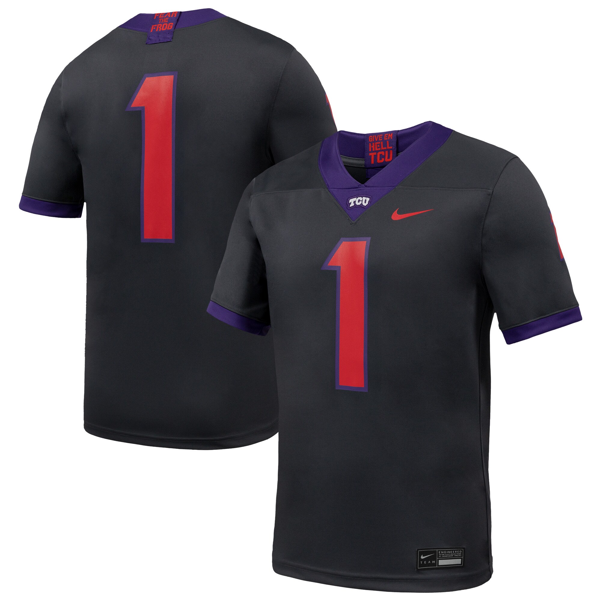 [DDG] TCU Horned Frogs Alternate Game Football Jersey - Anthracite