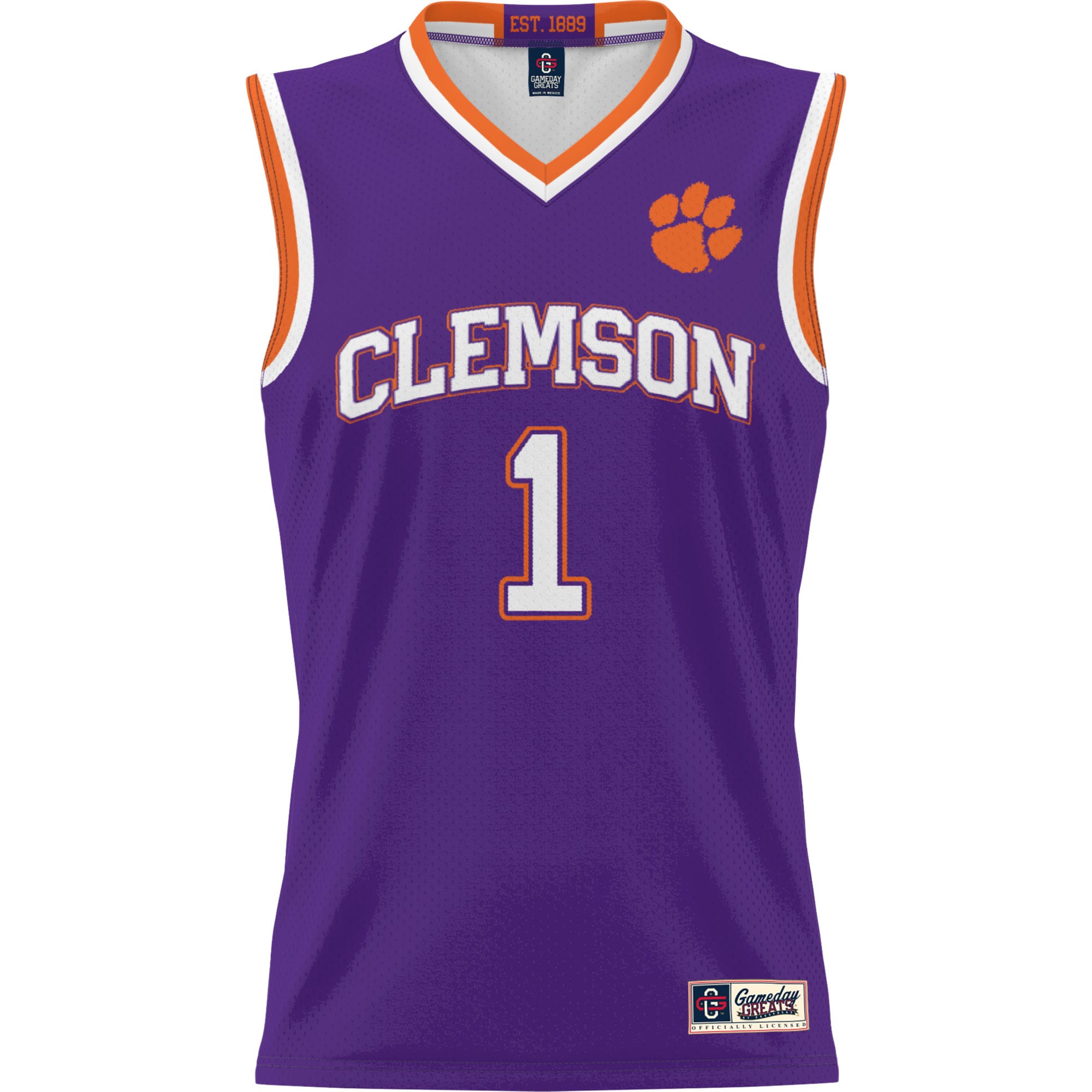 [DDG] Clemson Tigers GameDay Greats Youth Lightweight Basketball Jersey - Purple