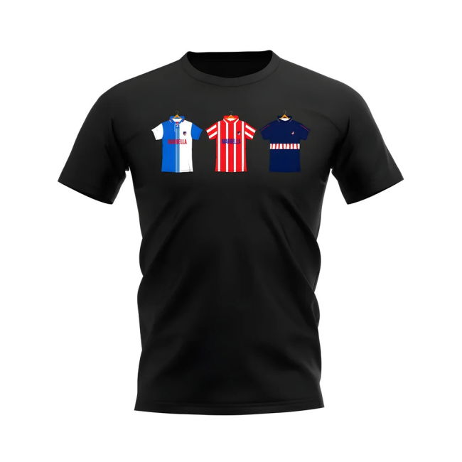 Atletico Madrid 1997-1998 Retro Shirt T-shirt (Black) | Durable
