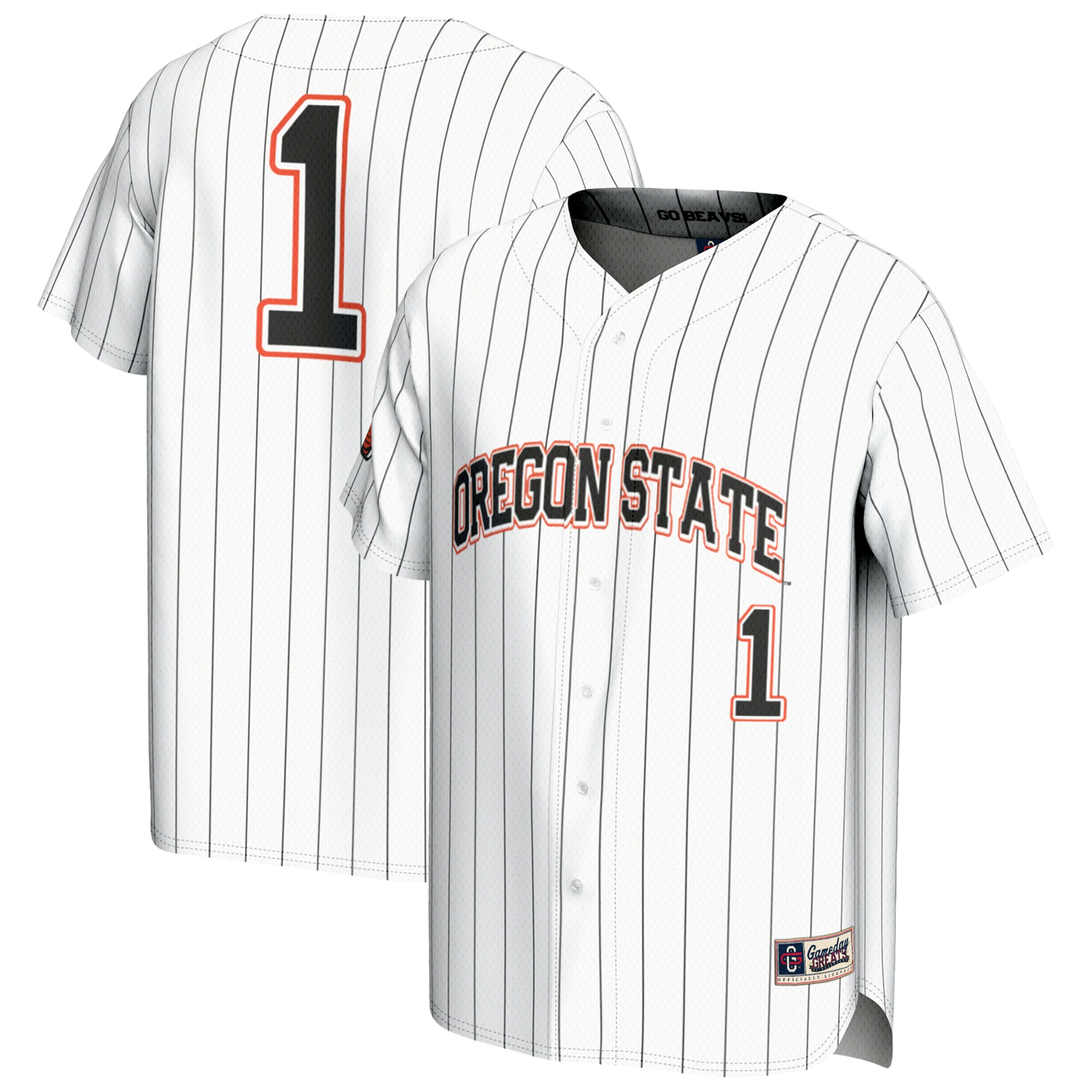 [NJP] Oregon State Beavers GameDay Greats Youth Lightweight Baseball Fashion Jersey - White