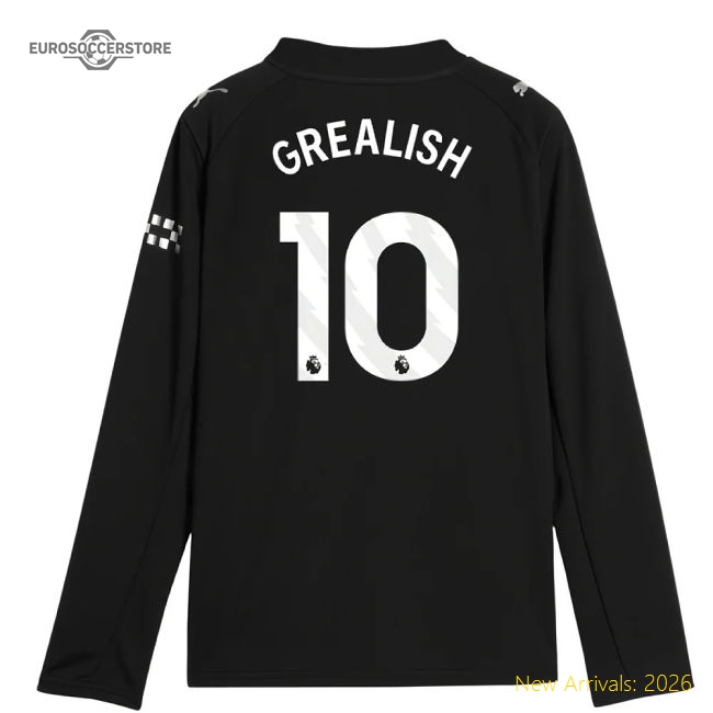 2025-2026 Man City Long Sleeve Away Shirt Kids Grealish 10