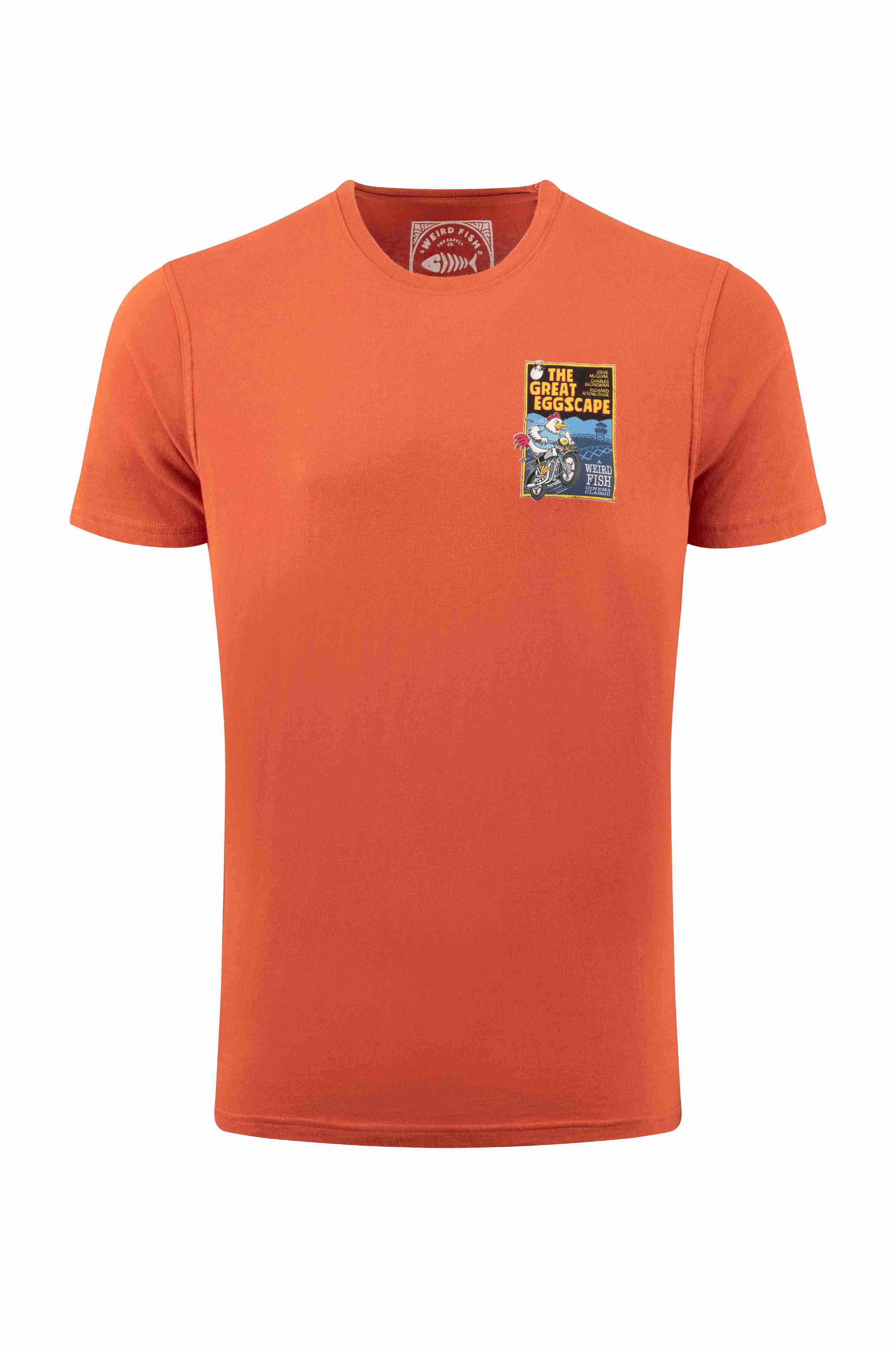 The Great Eggscape Back Print Artist T-Shirt Rust Leaves