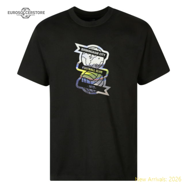 2025-2026 Birmingham City Stadium Crest T-shirt Black Your Name