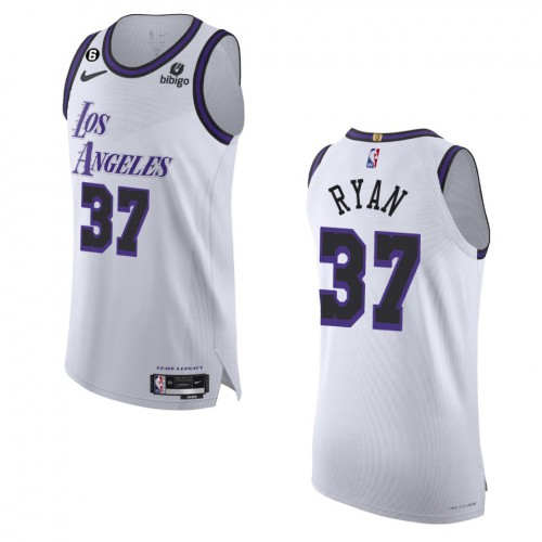 White Nike Angeles Lakers #37 Lakers Jersey - Performance Fabric