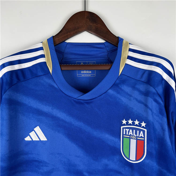 Authentic Match Quality 2023 Italy Home Long Sleeve Shirt