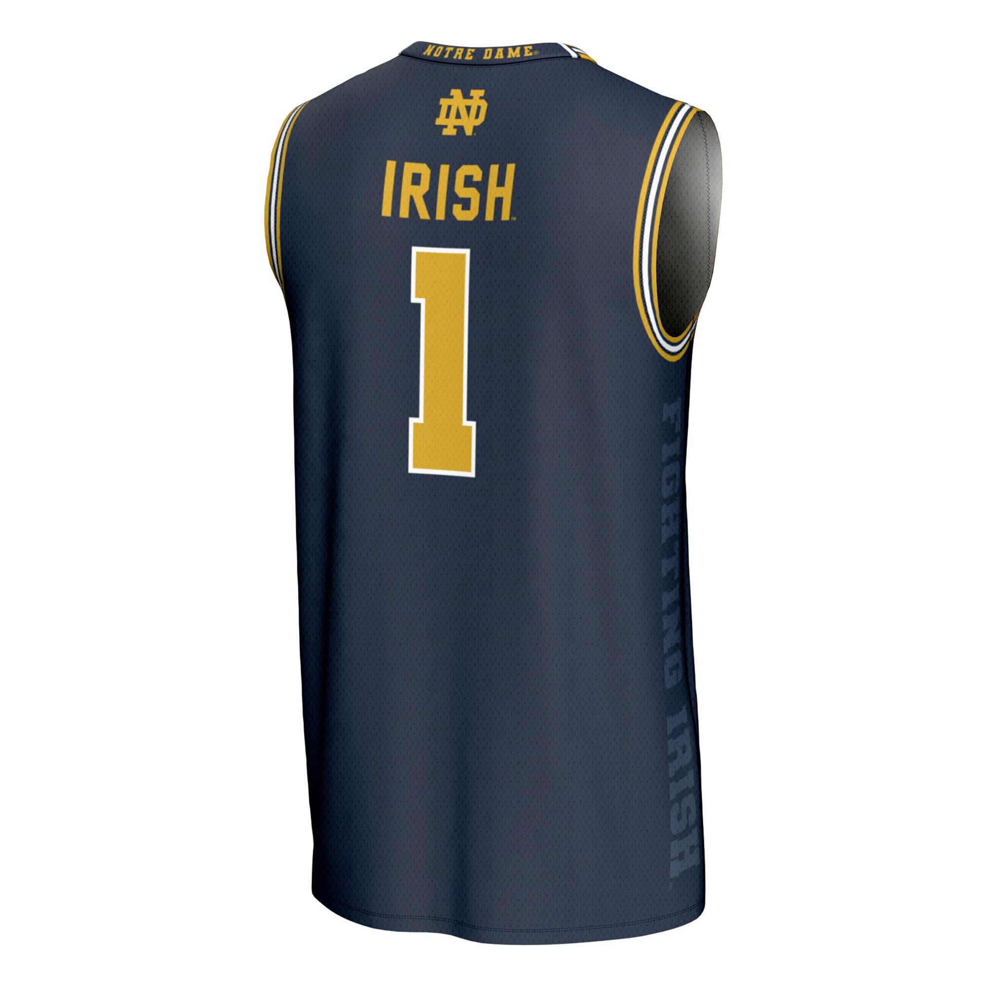 [NJP] Notre Dame Fighting Irish GameDay Greats Youth Icon Print Lightweight Basketball Fashion Jersey - Navy