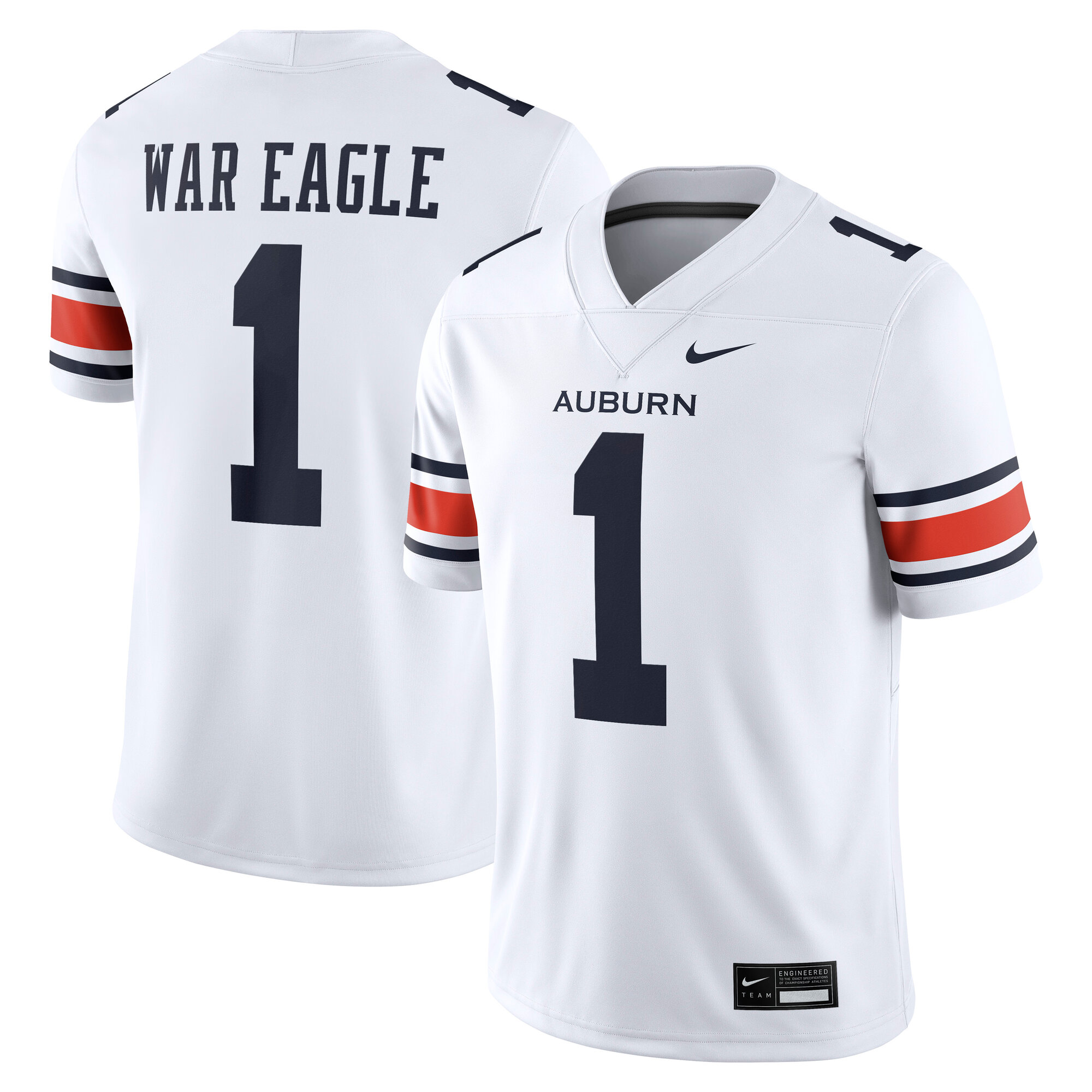 Auburn Tigers Away Football Game 2026 Season Football Jersey - White