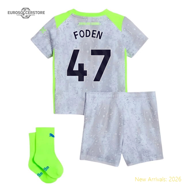 Official 2025-2026 Man City Third Baby Kit (foden 47) - Premium