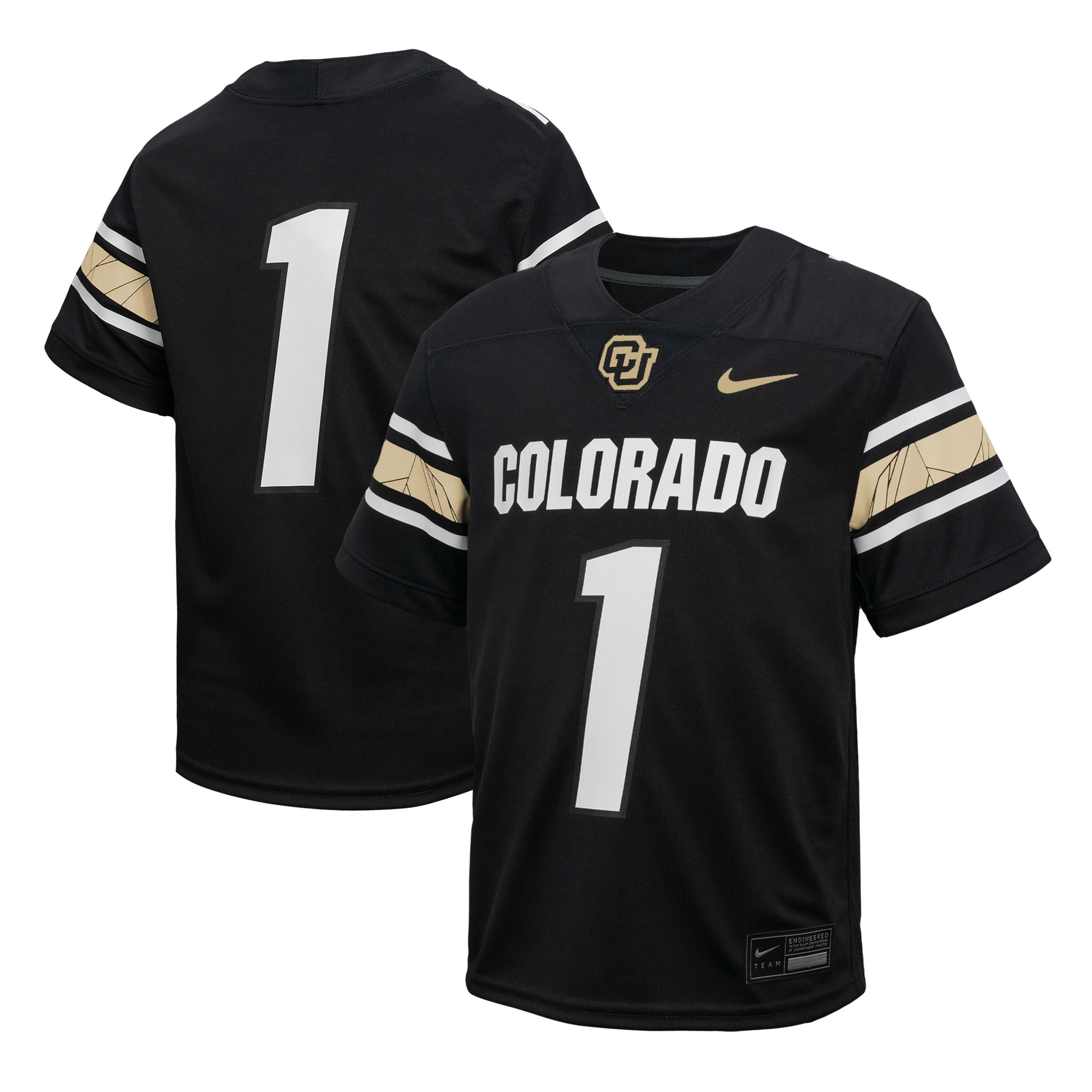 #1 Colorado Buffaloes Toddler Throwback Untouchable Replica Football Jersey - Black