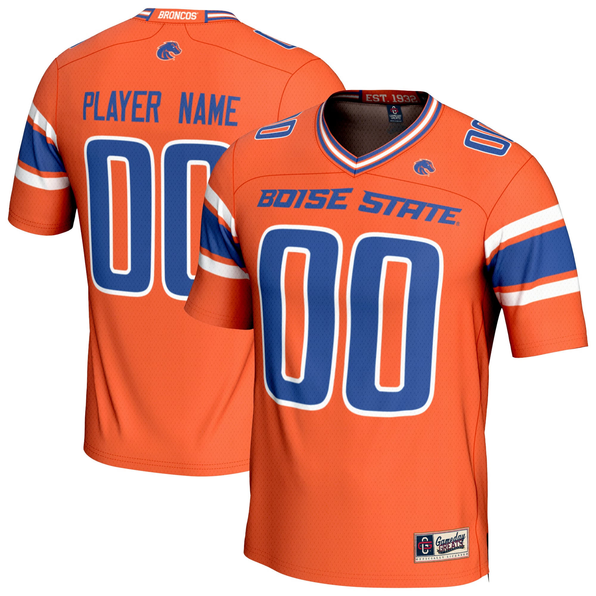 Boise State Broncos GameDay Greats Unisex NIL Pick-A-Player Lightweight Collegiate Football Fashion Jersey - Orange