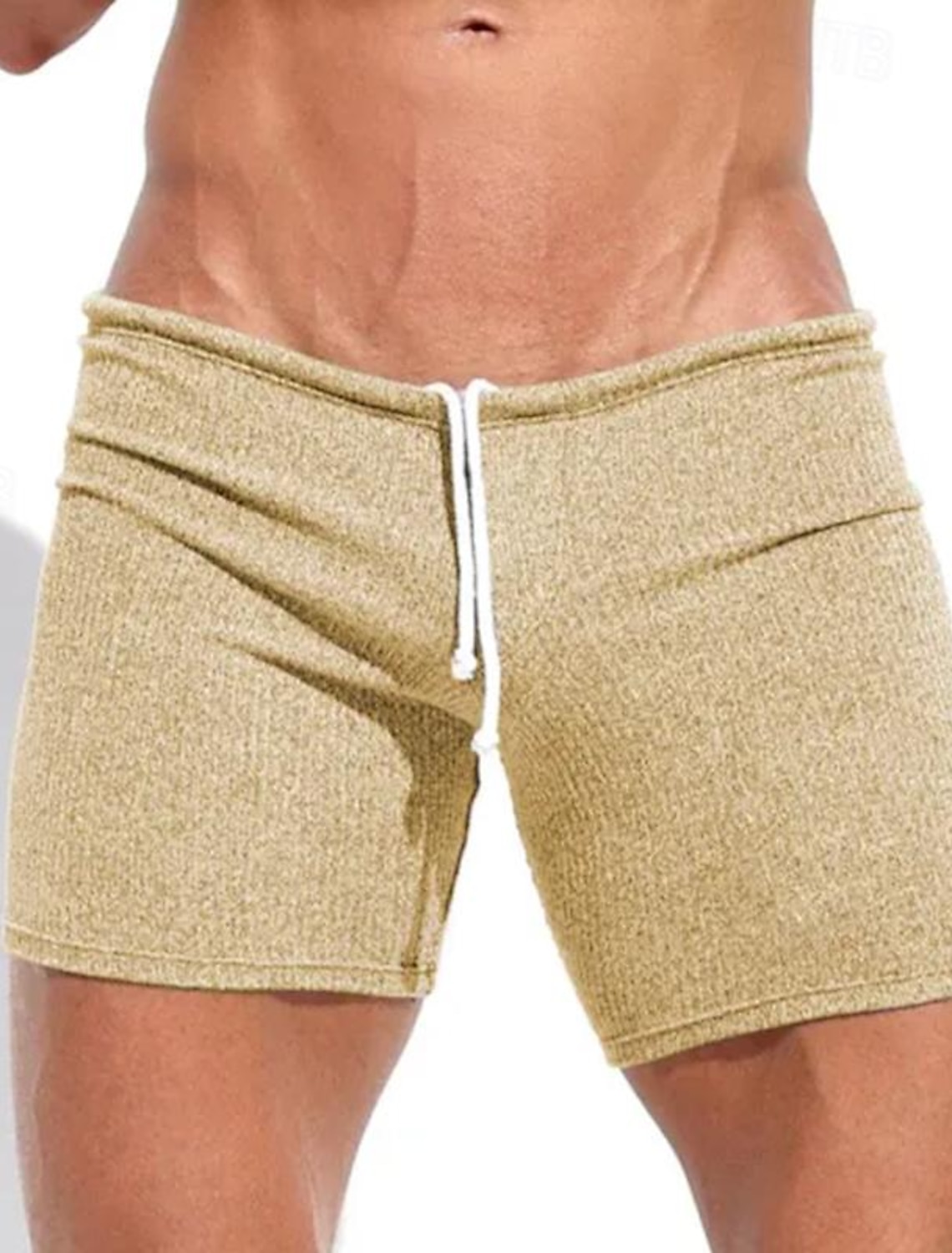 Men's Bermuda Shorts Sweat Shorts Shorts Drawstring Elastic Waist Plain Comfort Sports Short Daily Gym Yoga Athleisure Khaki White Micro-elastic