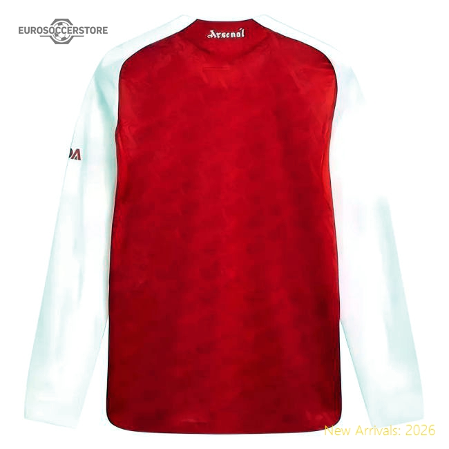 2025-2026 Arsenal Authentic Long Sleeve Home Shirt