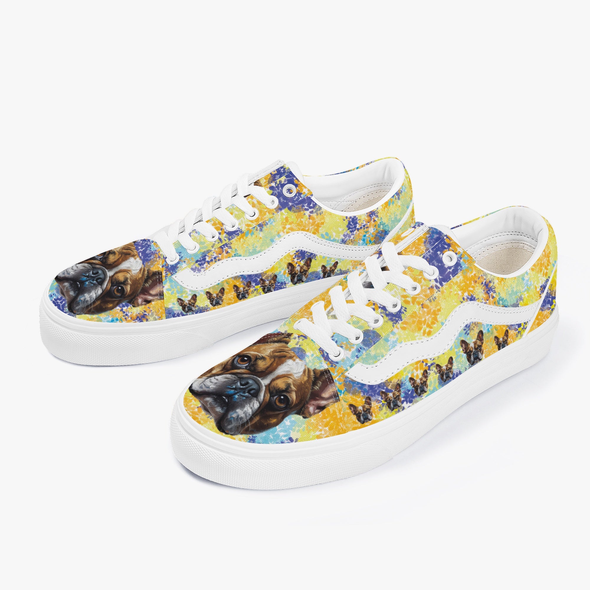 Latte - Trendy Low-Top Canvas Sneakers