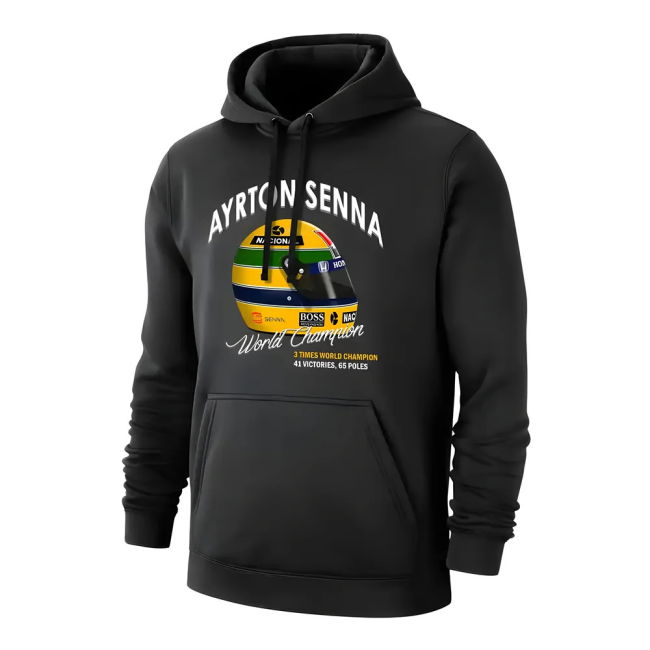 Replica Ayrton Senna Helmet Footer With Hood, Black Football