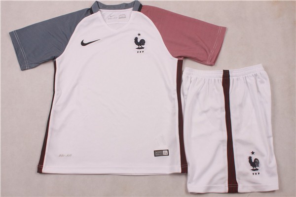 Authentic Kids France Euro 2016 Away Soccer KitShirtShorts