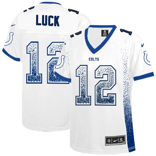 NFL I C Colts Andrew Luck #12 White Elite Game Jersey - Premium