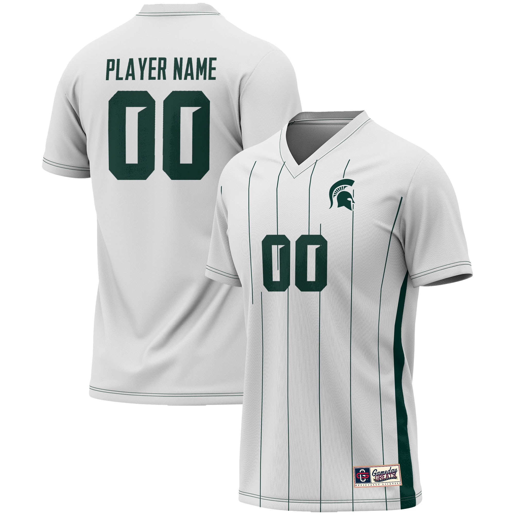 [SJH] Michigan State Spartans GameDay Greats Youth Lightweight NIL Pick-A-Player Women's Soccer Jersey - White