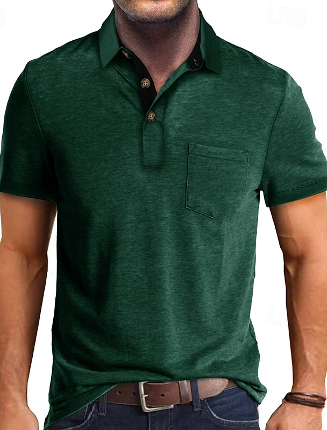 Men's Golf Shirt Polos Shirts Work Casual Lapel Short Sleeve Basic