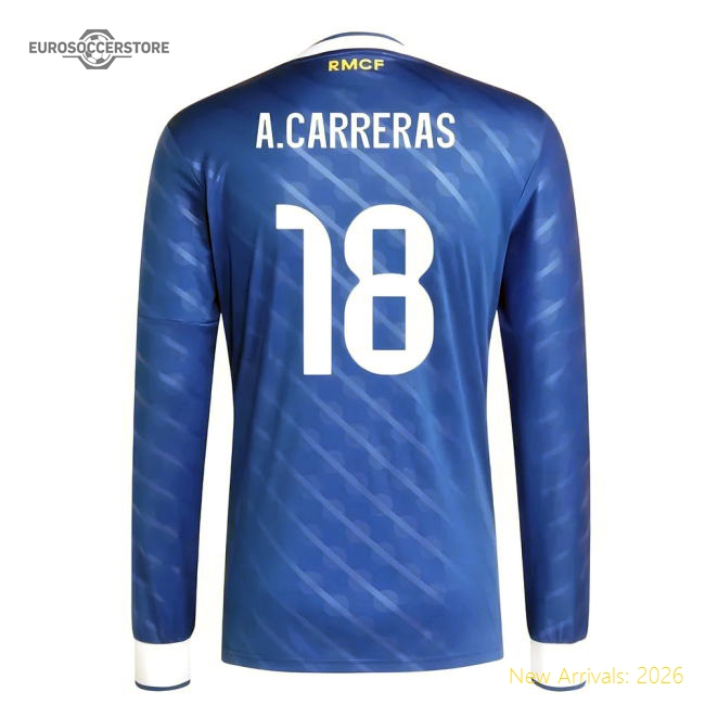 Best-Selling 2025-2026 Real Madrid Long Sleeve Third Shirt (A.Carreras