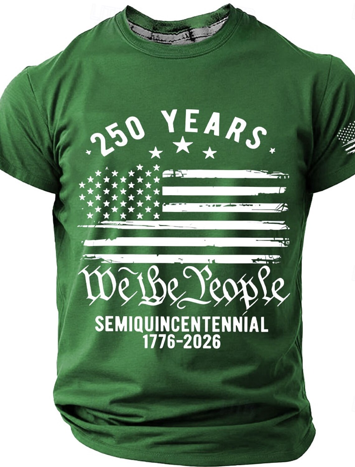 4th of July 2026 250th Men's Solid Color American US Flag T Shirt Short Sleeve T shirt 3D Print Crew Neck Shirt Vintage Retro Patriotic Daily Festival Blue Black Burgundy Summer Spring Clothing