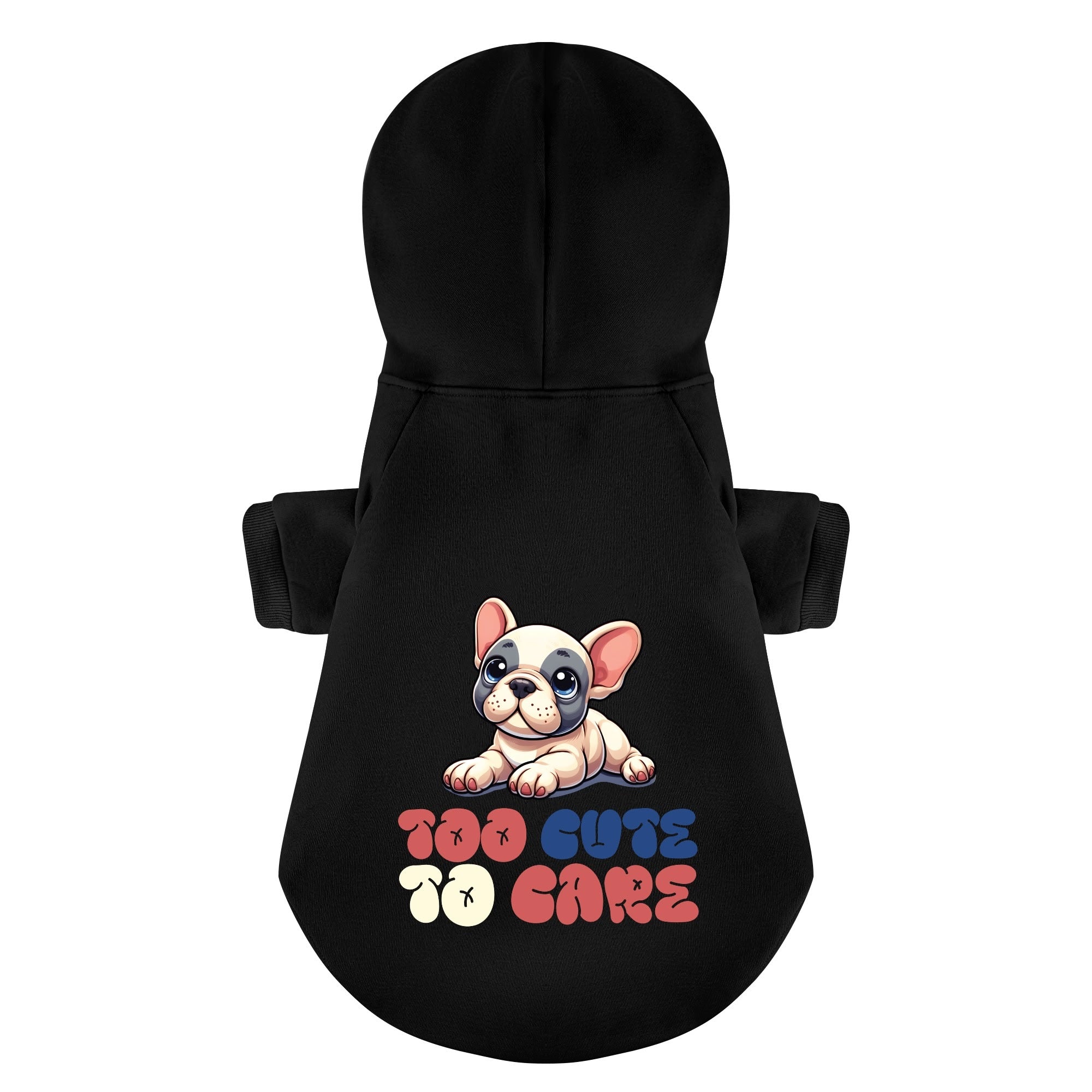 Comfortable Too Cute To Care - Personalized French Bulldog Hoodies Wi...