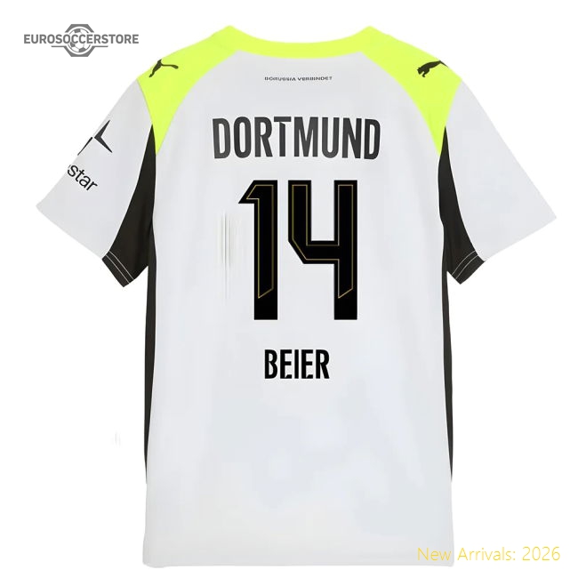 2025-2026 Borussia Dortmund Away Shirt (Kids) (Beier 14)