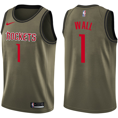 Green Nike Houston Rockets #1 Jersey - Material Game Day Wear