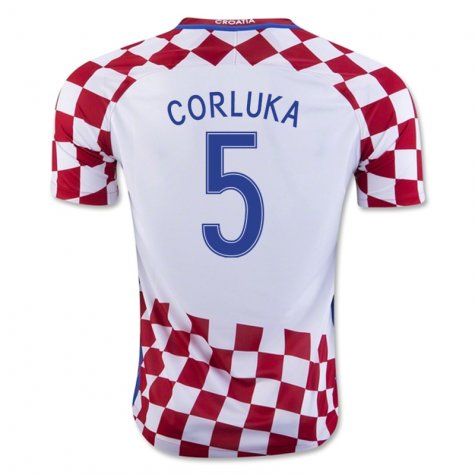 Advanced Fabric Croatia Home 2016 Corluka 5 Soccer Jersey Shirt